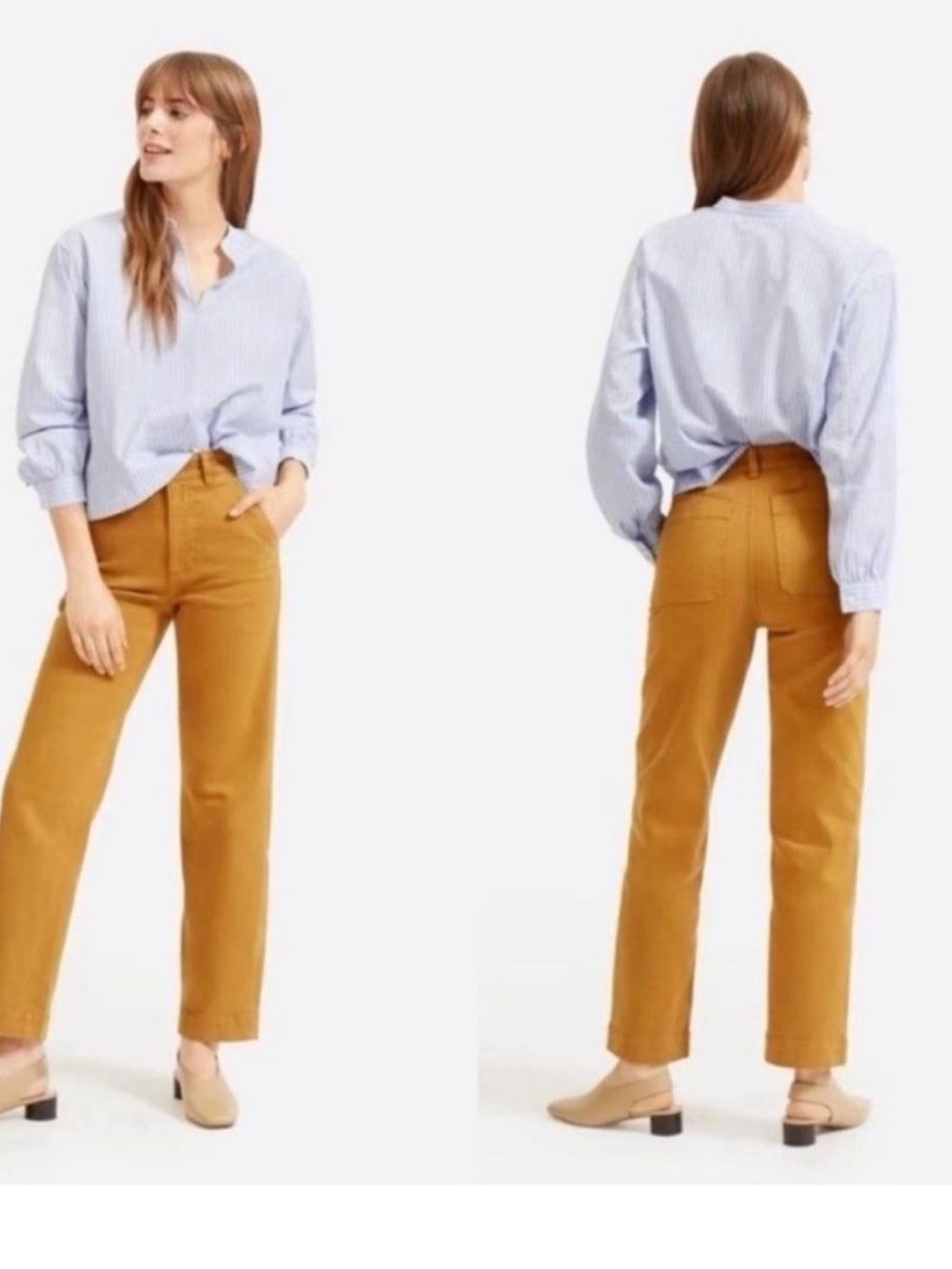 Everlane Cropped Straight Regular Size 2 Tan Pants Jeans - Picture 2 of 9